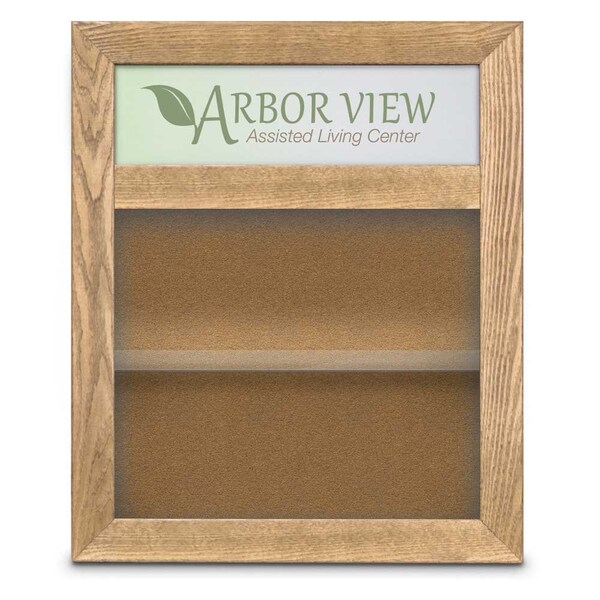 Outdoor Enclosed Combo Board, 42"x32", Bronze Frame/Black & Buff